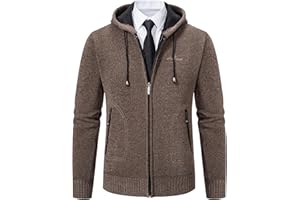 JINSHA Homme Cardigan Veste en Maille Ouvrez-Front Zippé Gilet Automne Hiver avec Poche Gilet Veste en Maille pour Homme avec Col Droit