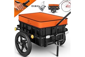 KESSER® Remolque para Bicicletas, Remolque de Carga con Enganche, Barra de Tiro Alta para el Transporte de Bicicletas, Caja de Transporte con Volumen de 70 litros, Peso máximo de 60 kg