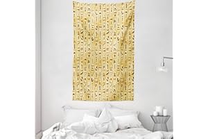 ABAKUHAUS égyptien Tapisserie, coloré Papyrus, Couleurs claires, 140 x 230 cm, Multicolore