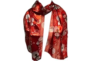 Pamper Yourself Now Snowman Design Scarf Thin Pretty Christmas Scarf, Great as a Present/gift.