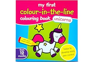 BOOGHE My First Colouring Book Unicorns - Baby First Colour in The Line Book - from 12 Months