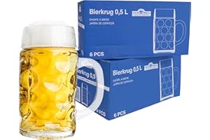 Van Well Set di 12 brocche misura 0,5 l, calibrate, boccale da mezzo litro con manico, lavabile in lavastoviglie, perfetto per la gastronomia