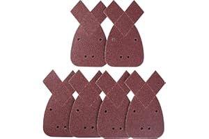 S SATC Mouse Sander Pads 30-Piece 60 Grit Mouse Sanding Pads 4 Holes Detail Sander Pads Hook and Loop Mouse Palm Sanding Sheets Sandpaper for Mouse Sander