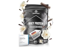 ‎ORGAINIC ORGAINIC Bio Vanille Whey Protein - Bio Zertifiziert ohne Zusatzstoffe - Eiweißpulver aus Deutschland - Grasfütterung - 1000g