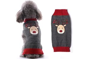 HRTTSY Weihnachten Hundepullover, Winter Warmer Hund Katze Pullover Kleidung Haustier Mantel Kostüm Welpenpullover Pullover Bekleidung für kleine mittelgroße Hunde Großer Hund Haustierpullover