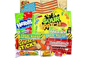Amerikanische Süßigkeiten Box - USA Süßigkeiten & Schokolade - American Süssigkeiten Box für Geburtstag, Weihnachten, Vaterta