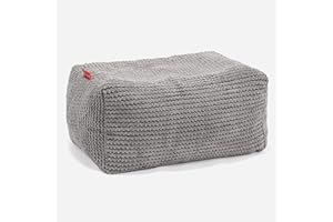 Lounge Pug - Pom Pom - Bean Bag Footstool - Small - CHARCOAL GREY - (Size 20cm H x 35cm D x 45cm Wide)