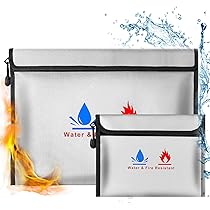 Pack Of 2 Fireproof Bag, Fireproof Money Bag, 20 X 12 Cm, Document Bag, Fireproof Waterproof, For Valuables, Capacity, Briefcase, Wallet - View #6