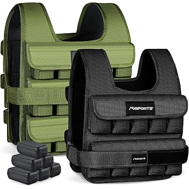 Laufen Gewichtsweste 15kg Oxford Tuch - Trainingsweste Mit 32 Taschen Ungefüllt