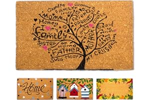 LUA VIKA Wycieraczka zewnętrzna wejściowa, chłonna i antypoślizgowa mata wejściowa do wnętrz, wycieraczki wejściowe, dywaniki kokosowe, oryginalna wycieraczka Coco 40x70x1,5 cm (drzewo)