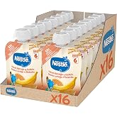 Nestl&eacute; Puree Banana Orange Biscuit 16x90g | Multi-fruit fruit puree for baby in practical format, ideal as a snack or childre