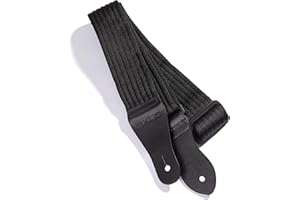 KLIQ MUSIC GEAR KLIQ Sangle de guitare vintage tissée pour guitare acoustique et électrique | Style Hootenanny jacquard des années 60 | 2 verrous de sangle en caoutchouc inclus