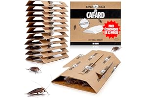 Super Ninja Pièges Cafards – 12 Pièges Collants avec Attractif, Produit Anti Cafard Puissant Non Toxique pour la Maison, Garage et Cave et sans Odeur
