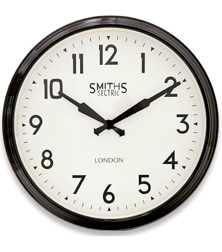 Smiths Retro Wall Clock in Black - 38cm : Amazon.co.uk: Home & Kitchen