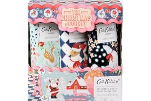 Cath Kidston Hand Cream 3x 30ml, Moisturiser, Shea Butter, Vitamin E, Mandarin and Peony Scent, Travel Size, Vegan and Cruelty Free, Beauty Gift For Her, Christmas Stocking Filler