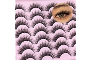 Falsche Wimpern Wispy Wimpern Natürlicher Look 18MM D Curl Falsche Wimpern Natürliche Wimpern Streifen Katzenaugen Wimpern die aussehen wie Extensions Flauschige Streifen Wimpern 14 Paare von Lvmixwig