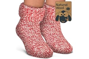 Piarini Dziecięce skarpety z tworzywa ABS, 1 para, wełniane skarpety, skarpety zimowe, norweskie skarpety z podszewką frotte