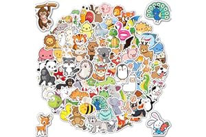 EFNHJF5 100 Stücke Tiere aufkleber kinder,Sticker kinder,Sticker Tiere,Aufkleber kinder,Wasserfest, Lustige Tiermuster, Lernende Tiere Im Spiel, Tiermuster Sticker für Jungen Mädchen