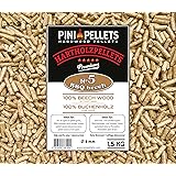 PINI Pellet di legno duro 100% faggio № 5 BBQ Beech 1,5 kg pellet per barbecue per affumicare, affumicare, forno per pizza