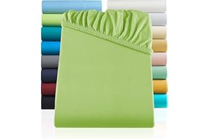 ‎BASATEX BaSaTex 2er Pack Jersey Kinder Spannbettlaken 60x120-70x140 cm | Spannbetttuch für Babybett Kinderbett | Farbe: Apfel Grün