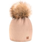 Bonnet D'hiver Fille Avec Double Gros Pompon - Taille Unique 7-14 Ans - Fourrure Synthétique - Chaleureux Et Ajusté