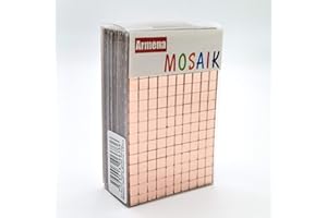 Armena 2600515r Glasmosaik Rosegold Spiegelglasmosaik für Kunst und Kraft selbstklebendes Mosaik 5x5mm Stärke 1.5mm 18 Matte insgesamt 2880 Stück, Rosagold, 5 x 5 mm