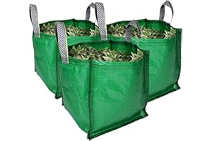 sackmaker Garden Waste Bags - 90 Litre - 1 to 5 Sacks - PREMIUM GRADE - Industrial Fabric and Handles - Heavy Duty Garden/Green Waste Sacks (3 Pack, Green)