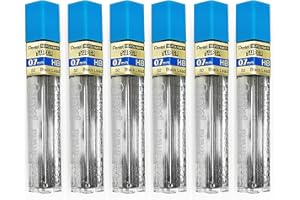 Pentel Super Polymer Lot de 6 mines de rechange pour porte-mines automatiques et porte-mines 0,7 mm HB