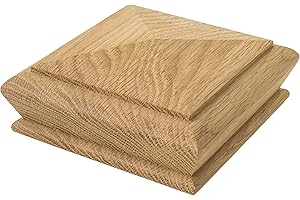 BLUEPRINT JOINERY LTD Blueprint Joinery Solid Oak Pyramid Cap for 70mm Newel Posts (Full Cap) - Pyramid Style Newel Post Caps Available As Double Cap, Full Cap & Half Cap. Oak Newel Post Caps for Stairs.