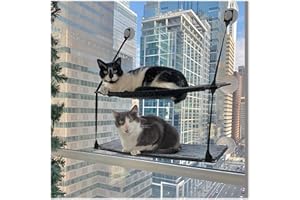 K&H Mascotas| Soporte EZ para Ventanas | Cama para Gatos de Dos Alturas Que se acopla en el umbral de la Ventana