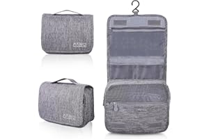 AiQInu Neceser Viaje,Impermeable de Gran Capacidad Neceser Maquillaje,Bolsa de Aseo con Gancho Colgante para Hombre y Mujer Accesorios de Viaje
