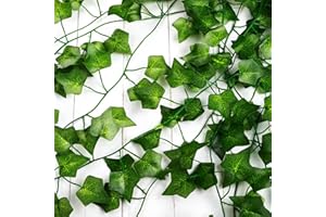 LAKEDO Fake Ivy【5 Pcs, 34ft】 Artificial Ivy Garland – Fake Vines Leaves Foliage, Wall Plants For Bedroom, Bedroom Decor Wall Accessories, Decorations For Garden Indoor Outdoor