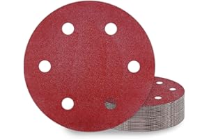 KONGMING Disco Lija 225 mm 25 Piezas 6 Agujeros Grano P80 para Lijadora de Paredes Y Techos