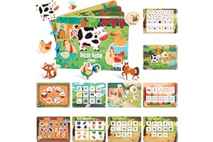 WISPLYE Libro Ocupado para Niños Pequeño, Libro Tranquilo Montessori, Quiet Book Busy Book Juguetes Preescolar Educativos Tempranos Regalo para Niñas y Niños a Partir de 3 Años