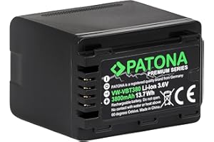 BAXXTAR PATONA Premium Battery VW-VBT380-E (prawdziwy 3800mAh) z Infochipem - kompatybilny z Panasonic HC VXF11 VXF999 VX11 VX878 VX989 V160 V180 V270 V380 V550 V550CT V757 V727 V777 V808 W570 W580 WX979