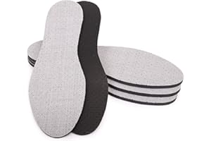 SULPO Solette Anti Sudore - Solette Scarpe Antiodore in Schiuma di Lattice e Carbone Attivo con Strato Superficiale di Cotone - Soletta in Lattice, Neutralizza Sudore e Odori - 4 Paia, 13 Misure