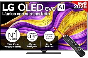 LG OLED evo AI G5 TV 55 pollici, Smart TV 4K, Base da appoggio inclusa, Processore α11 Gen2, Brightness Booster Ultimate, webOS con AI, Dolby Vision e Atmos, VRR e GSYNC 4K@165Hz, OLED55G56LS 2025