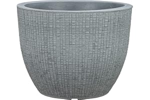 ‎SCHEURICH Scheurich Barceo 30, Pflanzgefäß/Blumentopf/Pflanzenkübel, rund, Farbe: Stony Grey, hergestellt mit recyceltem Kunststoff, 10 Jahre Garantie, für den Außenbereich
