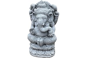 stoneandstyle Statuetta in pietra Ganesha 12,1 kg resistente al gelo in pietra massiccia