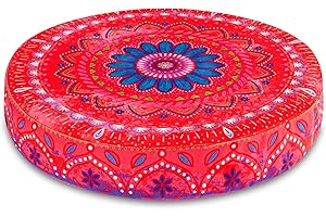 SANDINI Bine Brändle – Cojín de asiento colorido – Redondo 38 x 6 cm – Gran selección – Mandalas – Flores – Lirios de agua – Arco iris – Cojín para el suelo de los niños – by