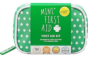 Mini First Aid Kit - 90 Items Kids First Aid Kit Includes Plasters, Bandages, Scissors, Tweezers & Burn Gel – for Car, Home, Office, Travel & Camping - Ideal for Babies & Kids – As Seen on Dragons Den