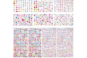 FZSECRIU 2054 Piezas Brillantes Para la Cara, Brillos Para la Cara, Manualidades Niños, Pegatinas Decorativas, Pegatinas Autoadhesivas con Brillos Diamantes para Festival, Niños, DIY
