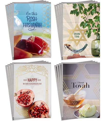 Hallmark Rosh Hashanah Grußkarten-Set 'Tree Of Life' – 6 Karten Mit Umschlägen, Segenswünsche Zum Jüdischen Neujahr