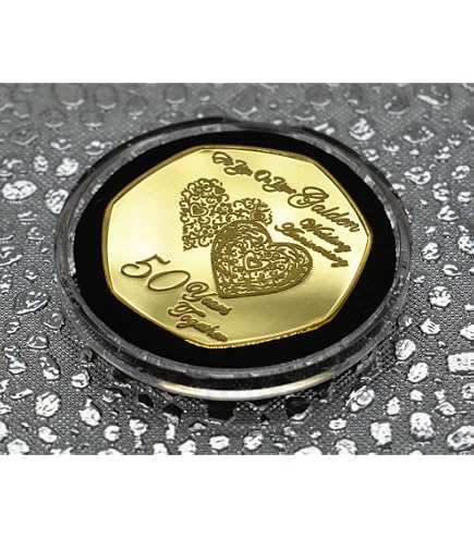 50e anniversaire de mariage en or 24 carats commémoratif dans la présentation/le présentoir/la boîte-cadeau/l'étui et la capsule. Cadeau/cadeau 50 ans de vie commune - France 50e anniversaire de mariage en or 24 carats commémoratif dans la présentation/le présentoir/la boîte-cadeau/l'étui et la capsule. Cadeau/cadeau 50 ans de vie commune - France