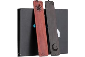 Marcapáginas, HOMEMARS Sun Tree Marcapáginas de madera, 2 piezas Marcapáginas, Marcapáginas de madera hecho a mano, Caja de regalo, Regalos de Navidad, Regalo para profesores, estudiantes