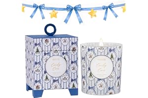 ‎M&SENSE M&SENSE Świece zapachowe w szkle na Boże Narodzenie w kształcie laski cukrowej | Naturalna świeca z wosku sojowego | Świeca w prezencie na Boże Narodzenie, urodziny, wprowadzenie do nowego domu | 210g