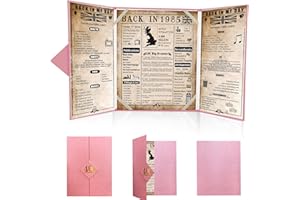 back in 1985 UK Poster 40th Birthday Gifts for Women, Happy 40th Birthday Decoration Supplies for Her 40 Years Old Mum Aunt Friends, Folded,Pink