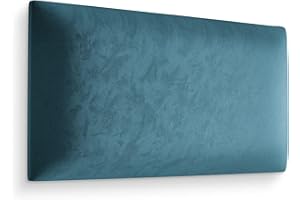 Muralo Samt Wandkissen Stoff Polsterpaneel Schlafzimmer Wohnzimmer Bett Wandpolster Bettkopfteil Lendekissen Modern Luxus Gepolstert Polster Paneel (Meerfarbe, 50 cm x 30 cm)