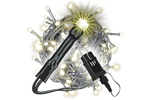 Nipach GmbH 200er LED Lichterkette Innen und Außen grünes Kabel Weihnachtsbeleuchtung (warmweiß)