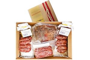 GUSTOTIPICOITALIANO GUSTO TIPICO ITALIANO Cesto Natale 2024 | Cesto Gastronomico Natalizio con Salumi Artigianali Toscani | Cesto Gourmet Guanciale, Salame Toscano, Salsiccie Bocconcino e Cinghiale, Bruscapasta
